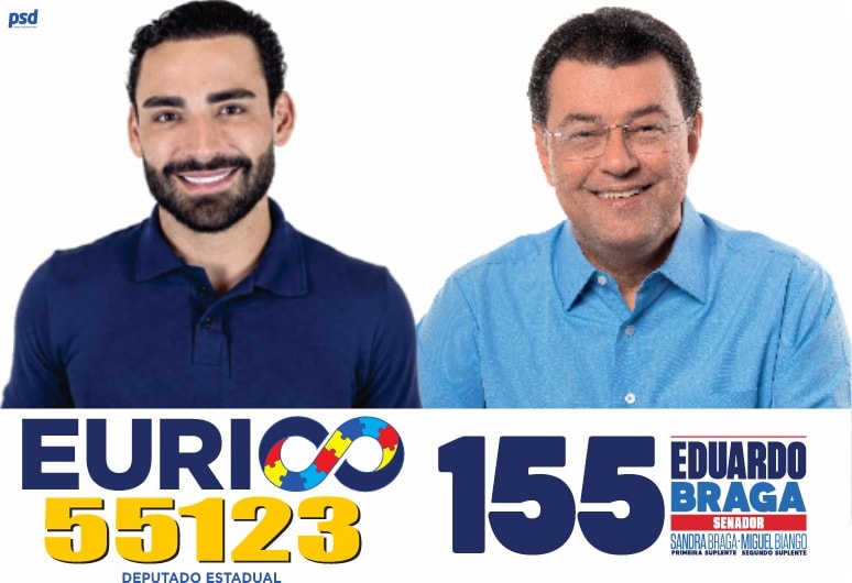 Eurico Tavares 55123, Deputado Estadual, ao lado de Eduardo Braga, Senador